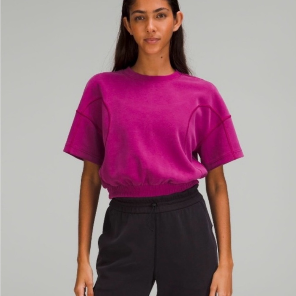 Lululemon Athletica Softstreme Gathered Magenta Purple Tee